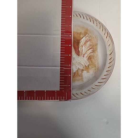 Pier One Gallo hand painted earth and air plate Made in Italy Rooster 9.25” - Picture 2 of 4